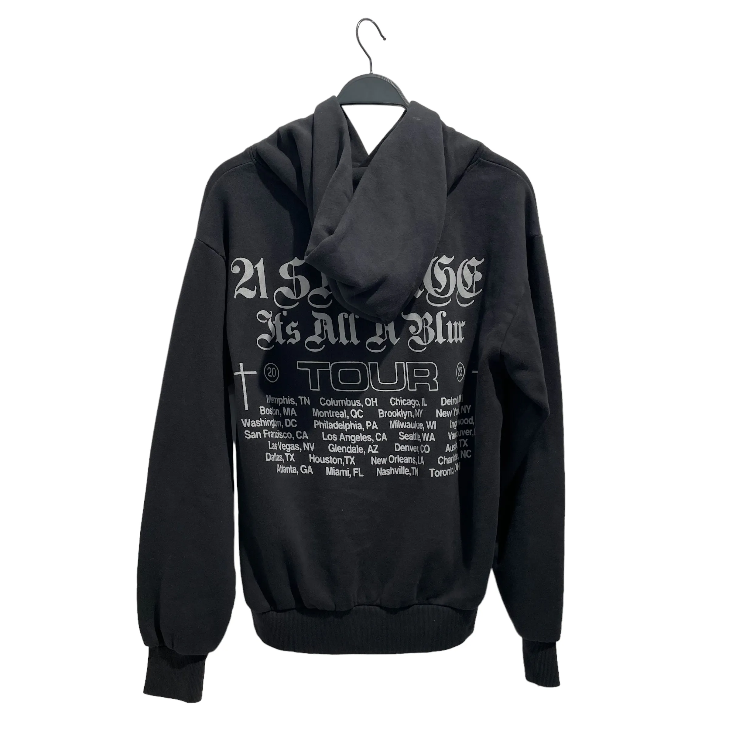 21 SAVAGE /Hoodie/M/All Over Print/Cotton/BLK/