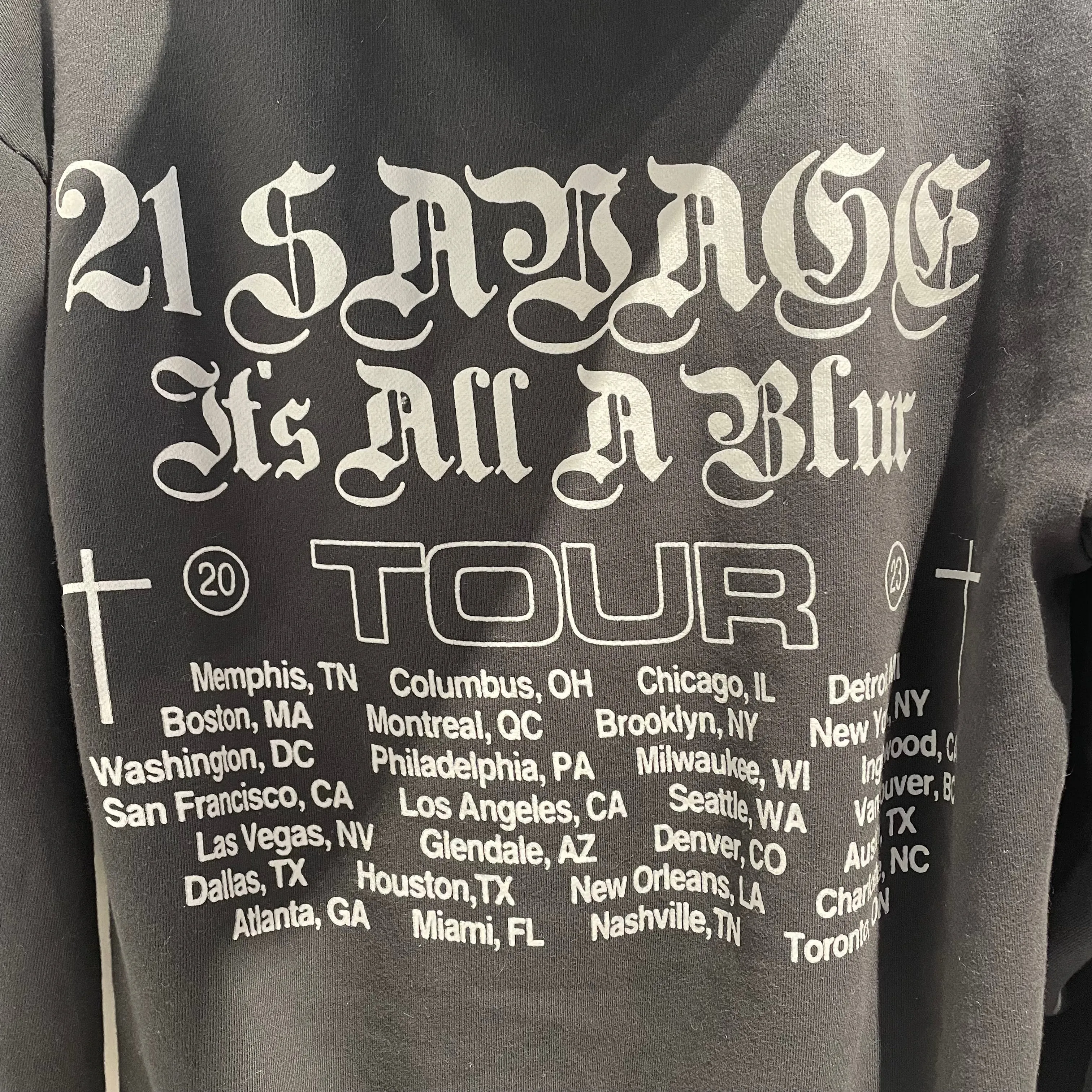 21 SAVAGE /Hoodie/M/All Over Print/Cotton/BLK/