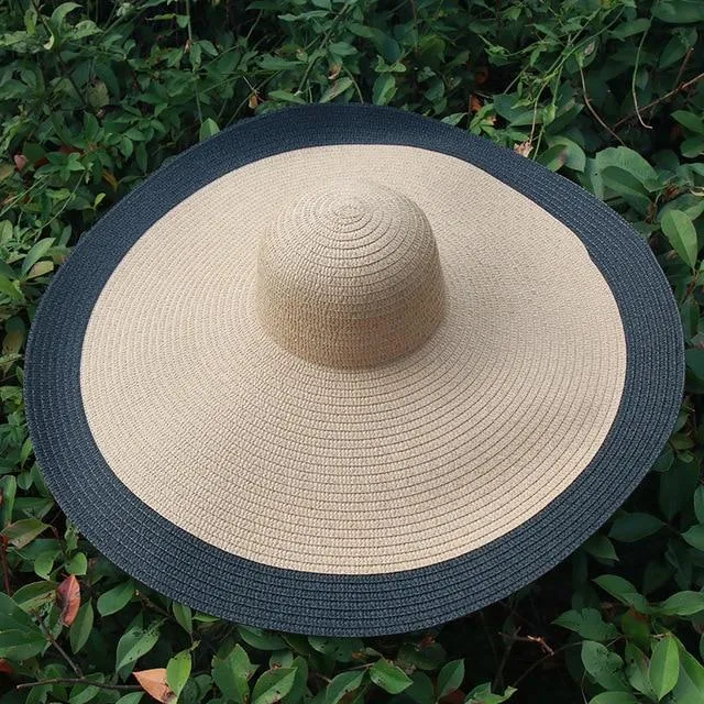 25cm Wide Brim Oversized Foldable UV Protective Beach Hats for Women