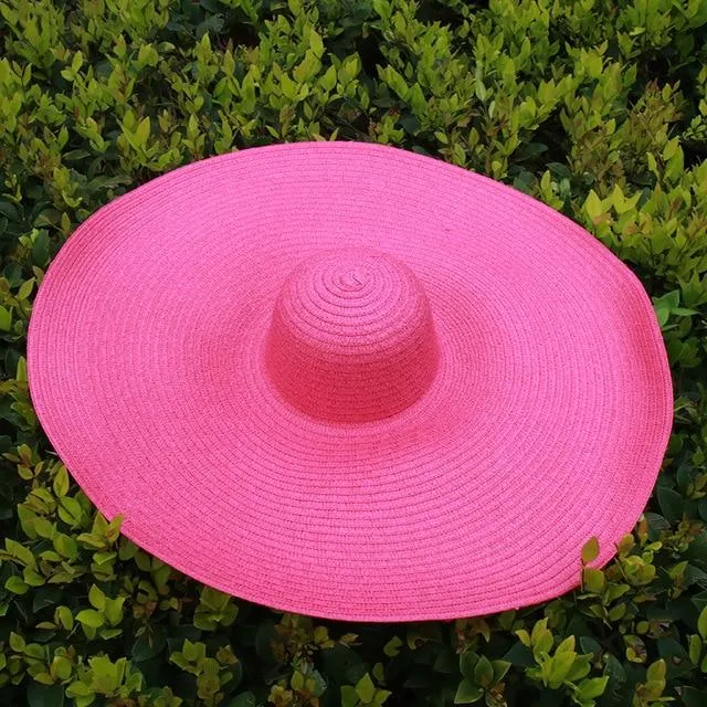 25cm Wide Brim Oversized Foldable UV Protective Beach Hats for Women