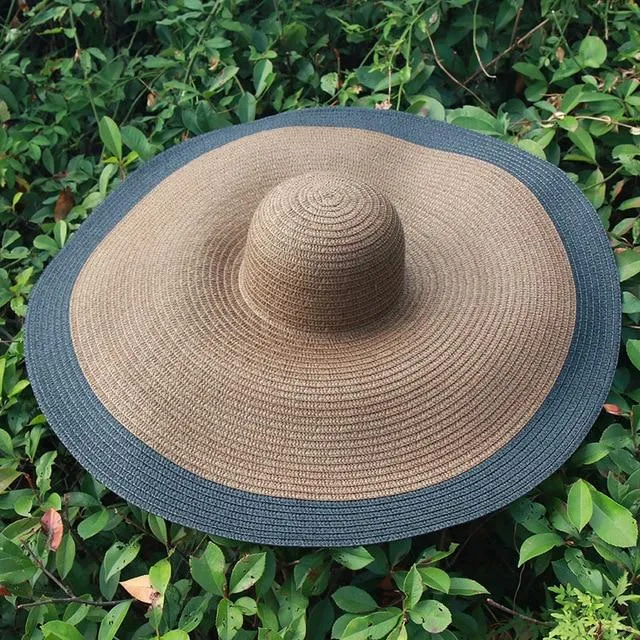 25cm Wide Brim Oversized Foldable UV Protective Beach Hats for Women