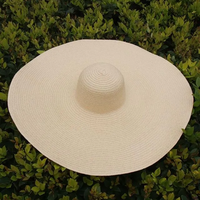 25cm Wide Brim Oversized Foldable UV Protective Beach Hats for Women