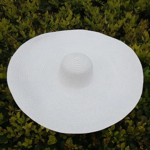 25cm Wide Brim Oversized Foldable UV Protective Beach Hats for Women