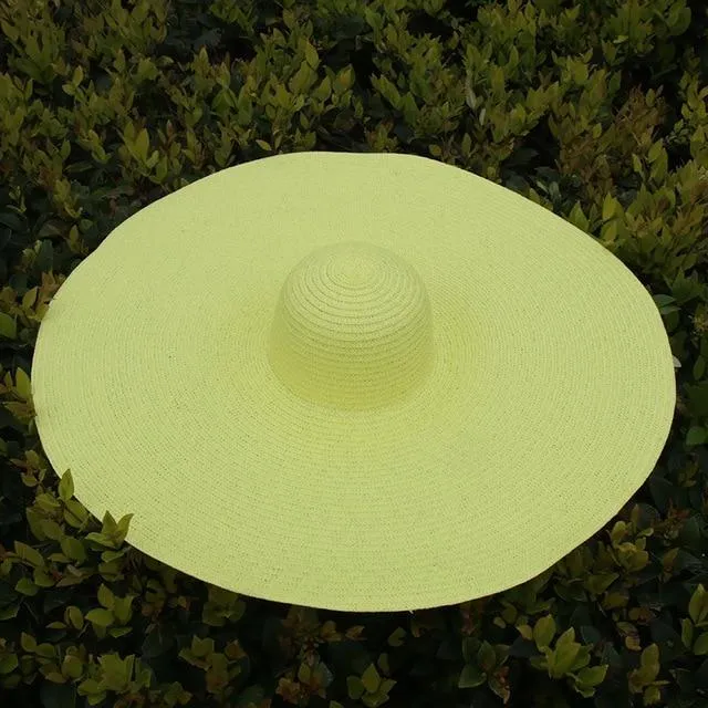 25cm Wide Brim Oversized Foldable UV Protective Beach Hats for Women