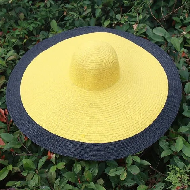 25cm Wide Brim Oversized Foldable UV Protective Beach Hats for Women