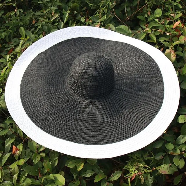 25cm Wide Brim Oversized Foldable UV Protective Beach Hats for Women