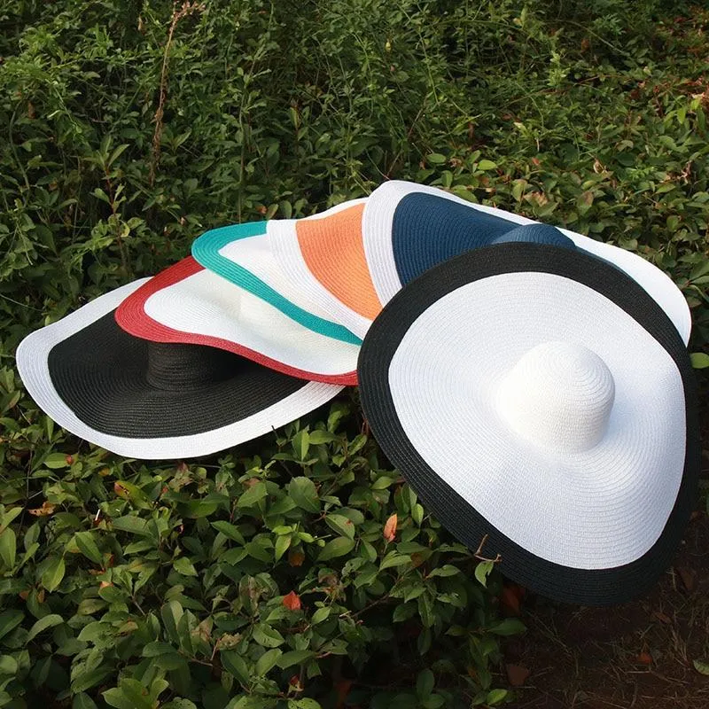 25cm Wide Brim Oversized Foldable UV Protective Beach Hats for Women