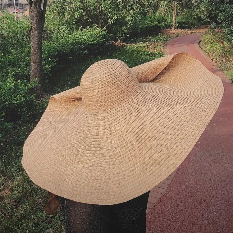 25cm Wide Brim Oversized Foldable UV Protective Beach Hats for Women