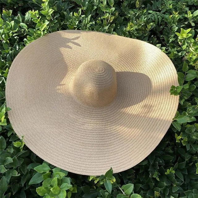 25cm Wide Brim Oversized Foldable UV Protective Beach Hats for Women