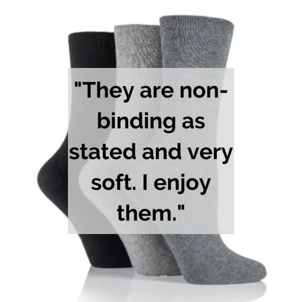 3 Pairs Non Binding Socks for Women in Grey, Charcoal & Black