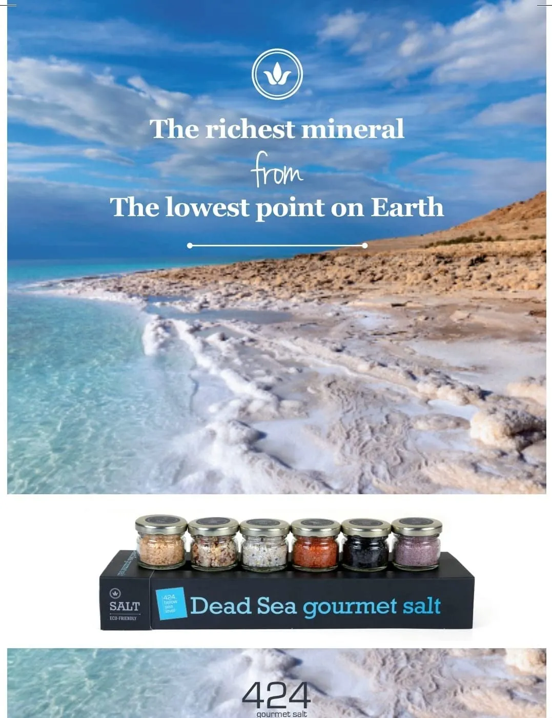 4 Different Boxes Of Gourmet Salt From The Dead Sea - Black Pepper, Wild Fire, Hot Chilli Pepper, Garlic & Pepper