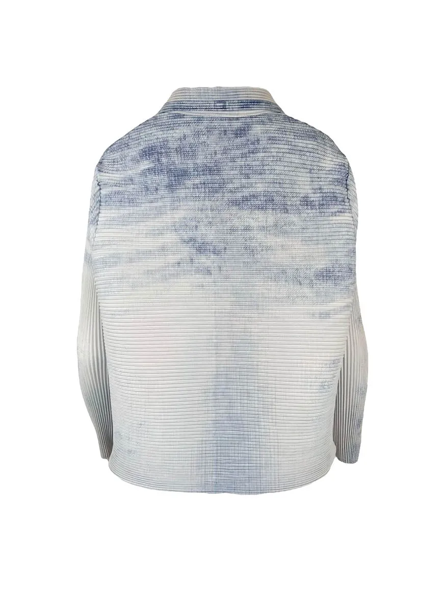 7240011 Tie-Dye Long-Sleeved Pleated Top