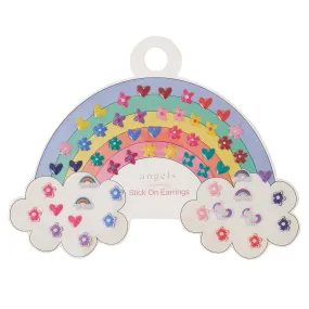 Accessorize London Girl's Multi  Rainbow Stick-On Earrings