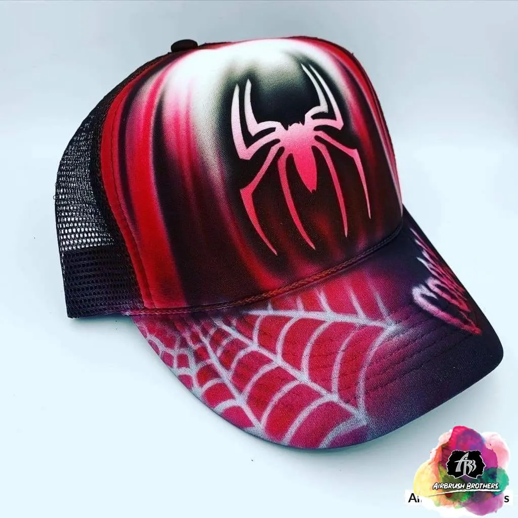 Airbrush Spider Man Hat Design