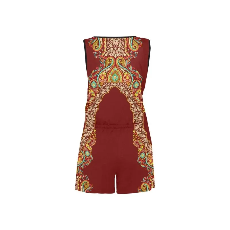 All Over Print Short Jumpsuit (Sets 04) - Indian ornament