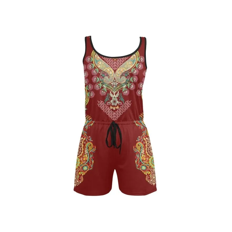 All Over Print Short Jumpsuit (Sets 04) - Indian ornament