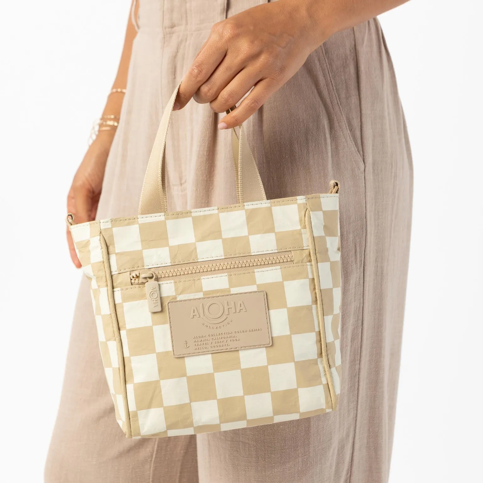 Aloha Collection Checkmate Crossbody Bag-Creme/Dune