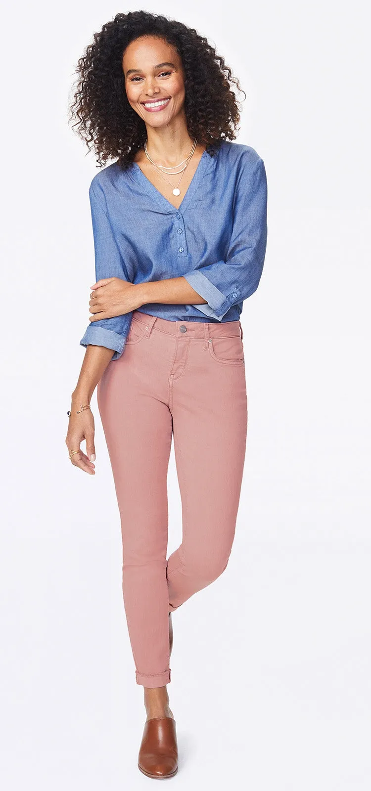 Ami Skinny Ankle Jeans Roze Premium Denim | Pueblo Rose