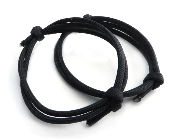 AMiGAZ Double Slider Para Cord Adjustable Black Bracelets 2 pack