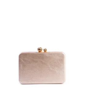 Amilu Rose Gold Textured Box Clutch Bag