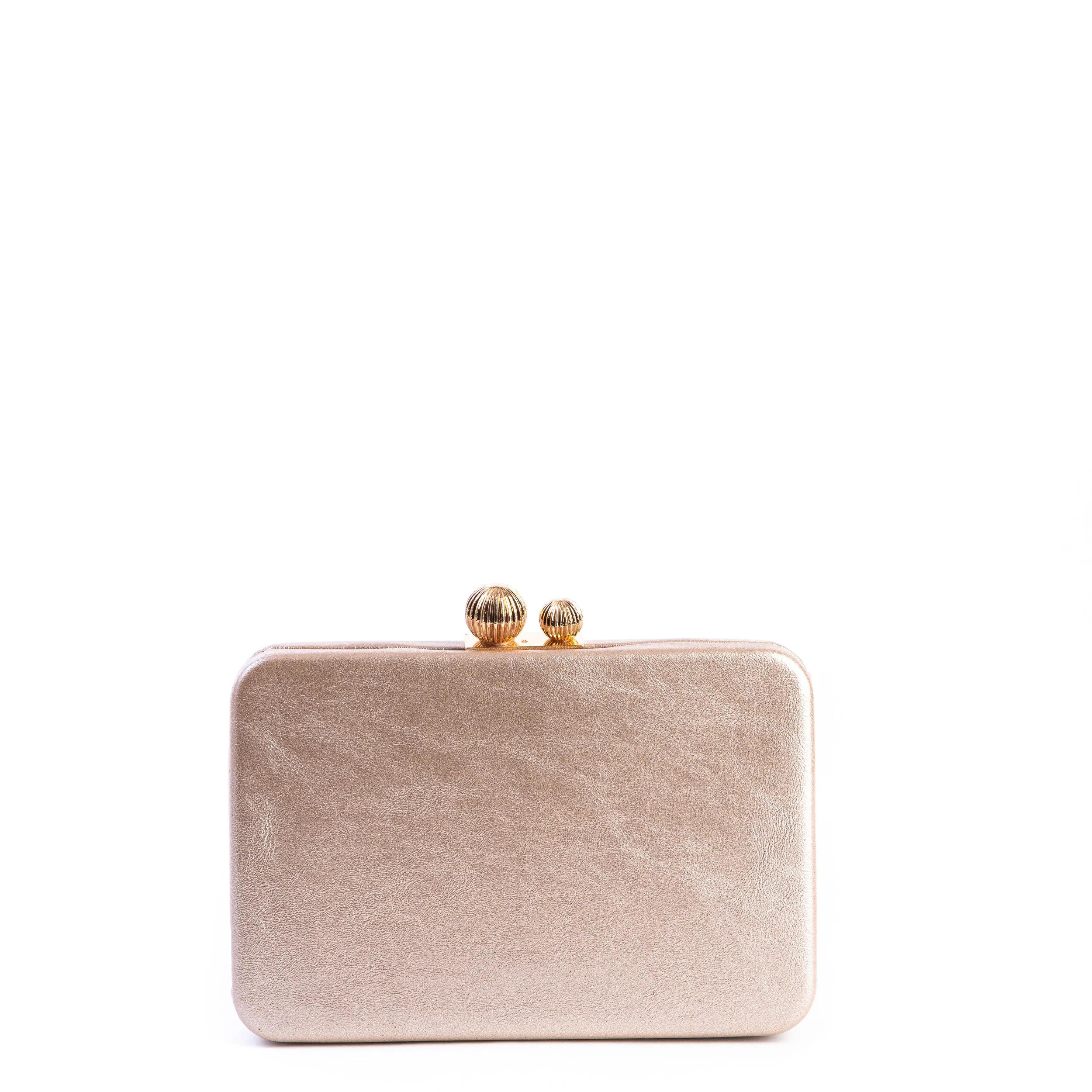 Amilu Rose Gold Textured Box Clutch Bag