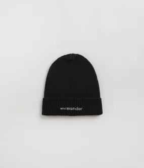 and wander Shetland Wool Beanie - Black