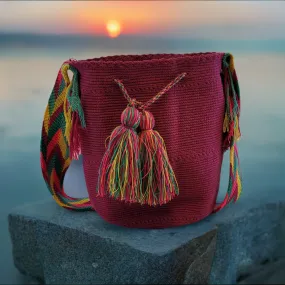 Anika Unicolor Large Handmade Wayuu Mochila Bag (Pink)