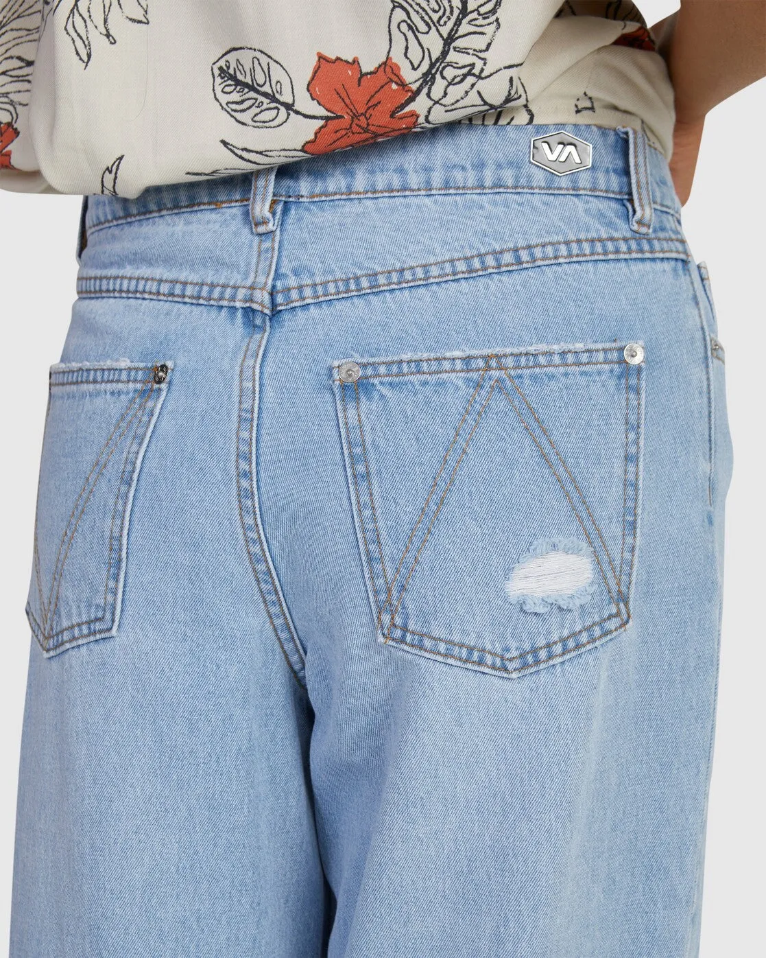 Anthem Ripped Denim Denim Pants - Ice Blue