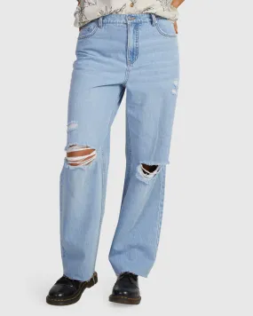 Anthem Ripped Denim Denim Pants - Ice Blue