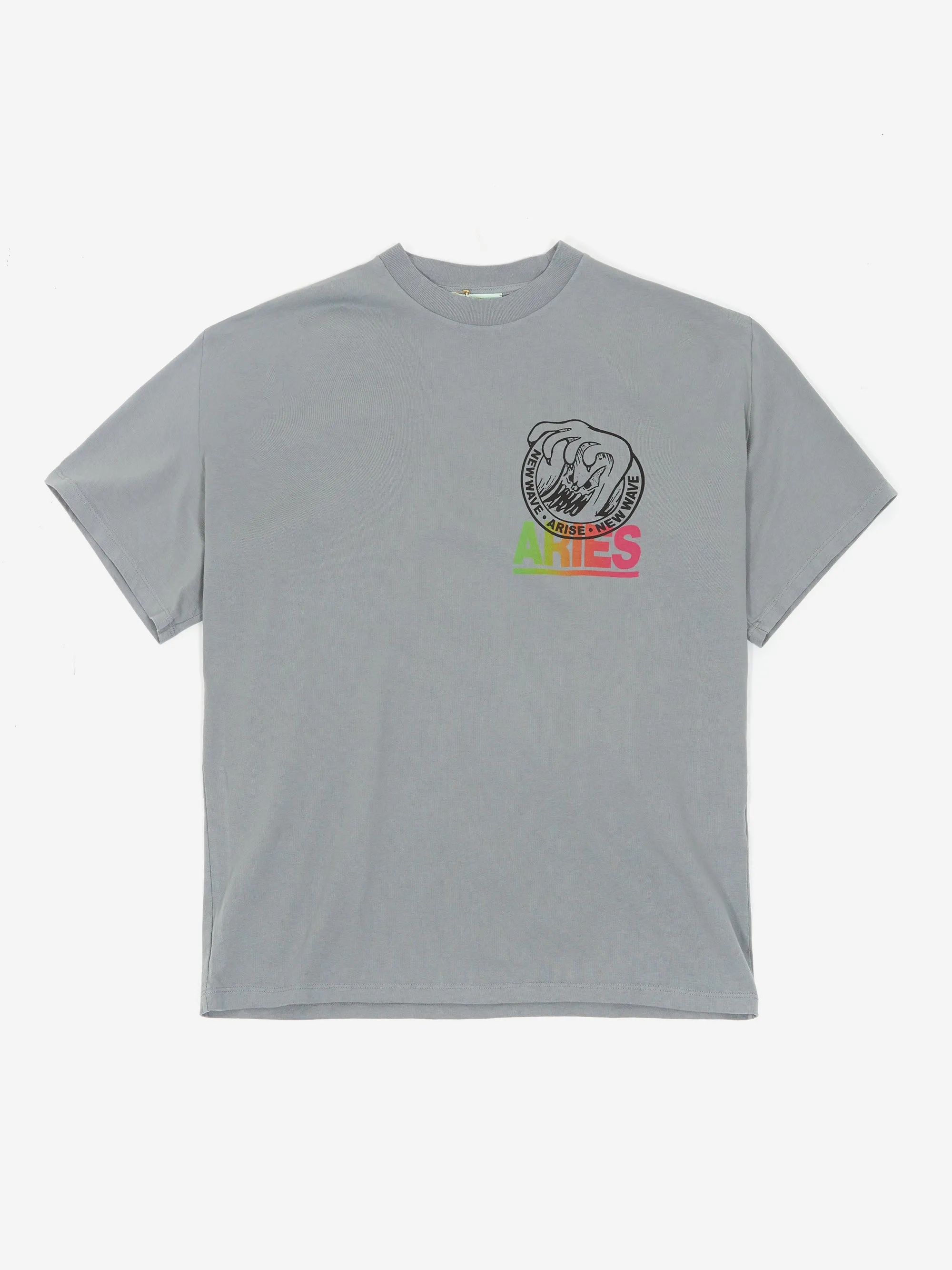 Aries Aged Wave Short Sleeve Tee - Grey