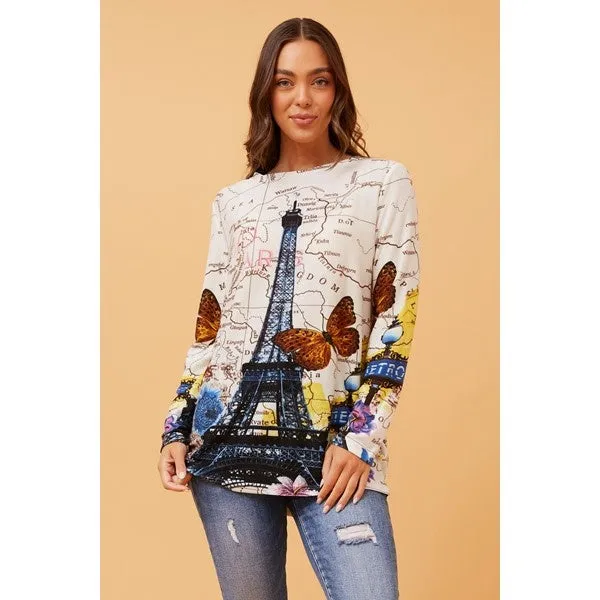 BEAU EIFFEL TOWER PRINT TOP