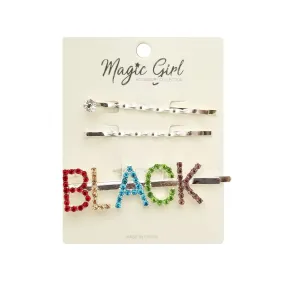 BLACK 2 | Colorful Rhinestone Hair Pin 3PCS