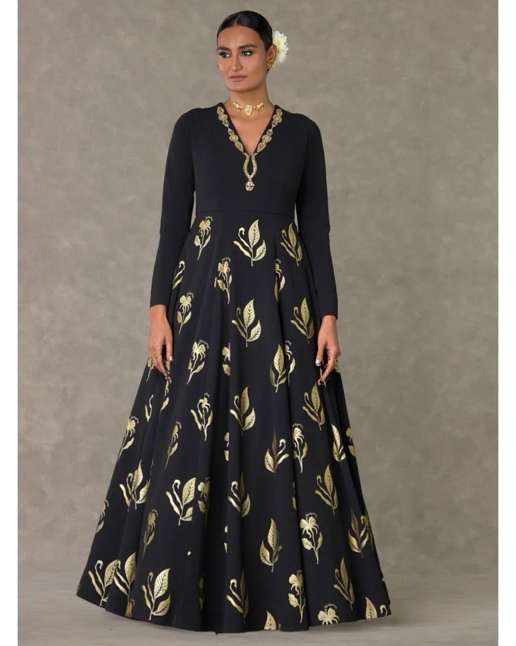 Black All In Bloom Anarkali