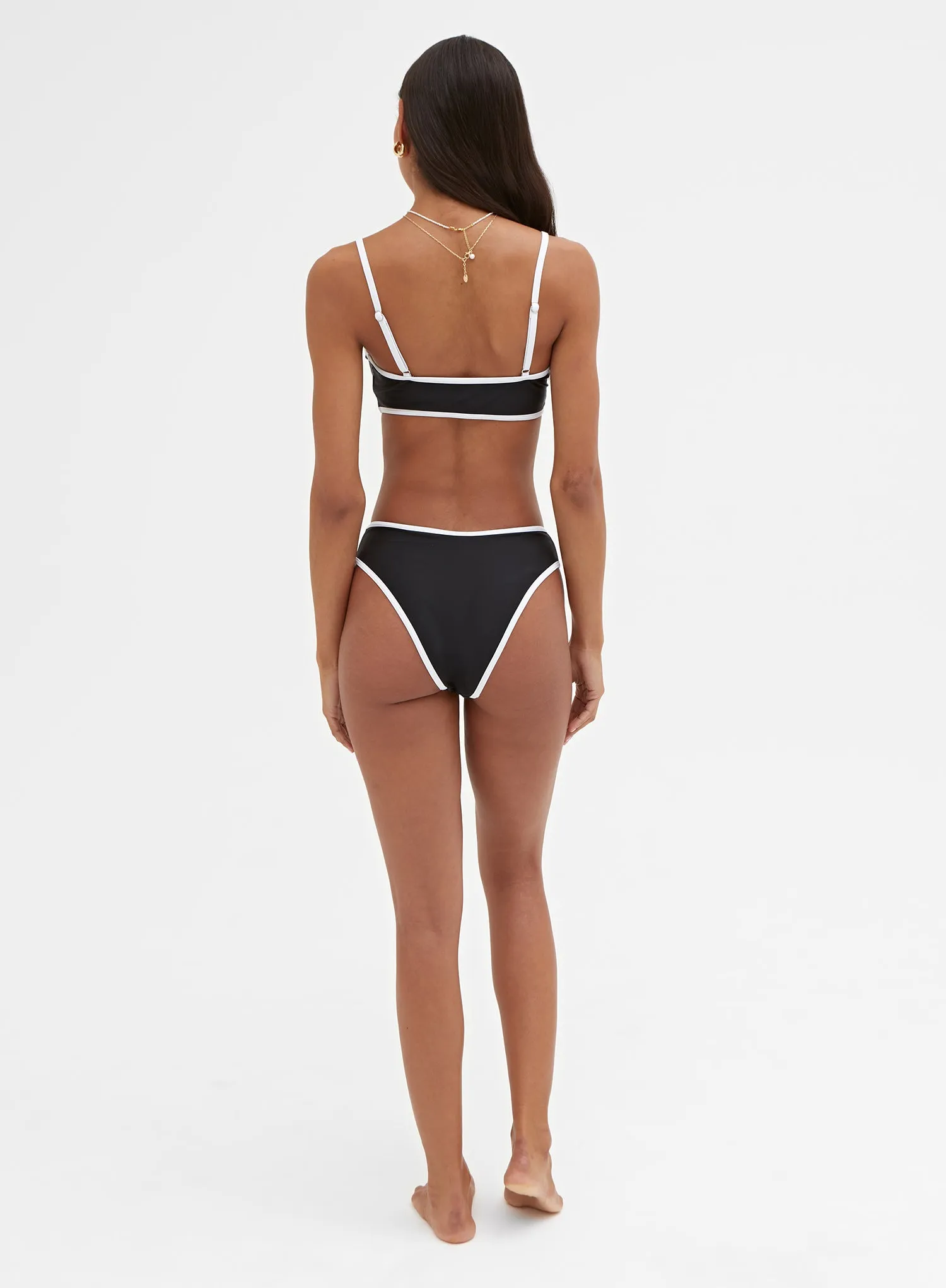 Black Contrast Trim Bikini Top – Calli