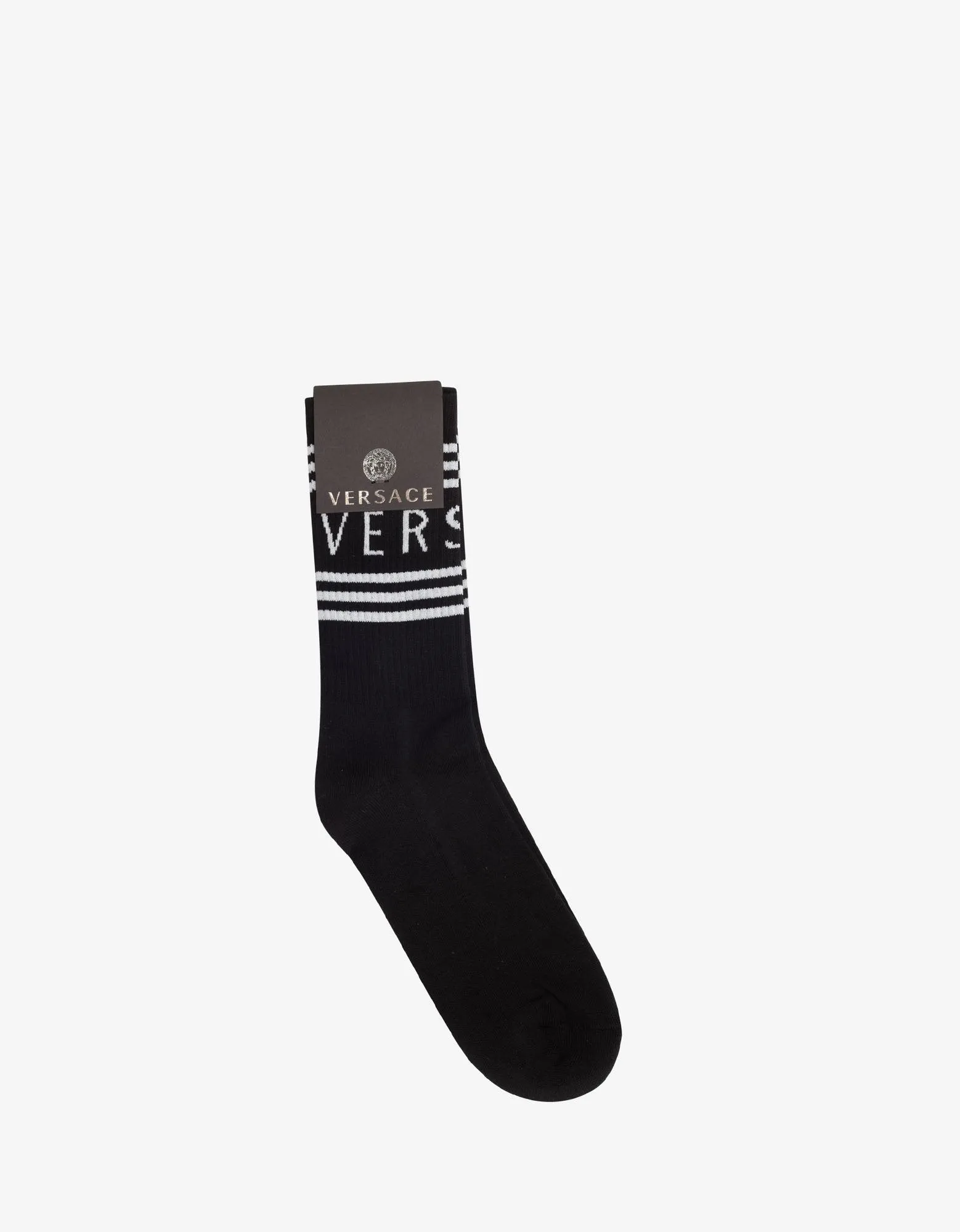 Black Jacquard Logo Socks