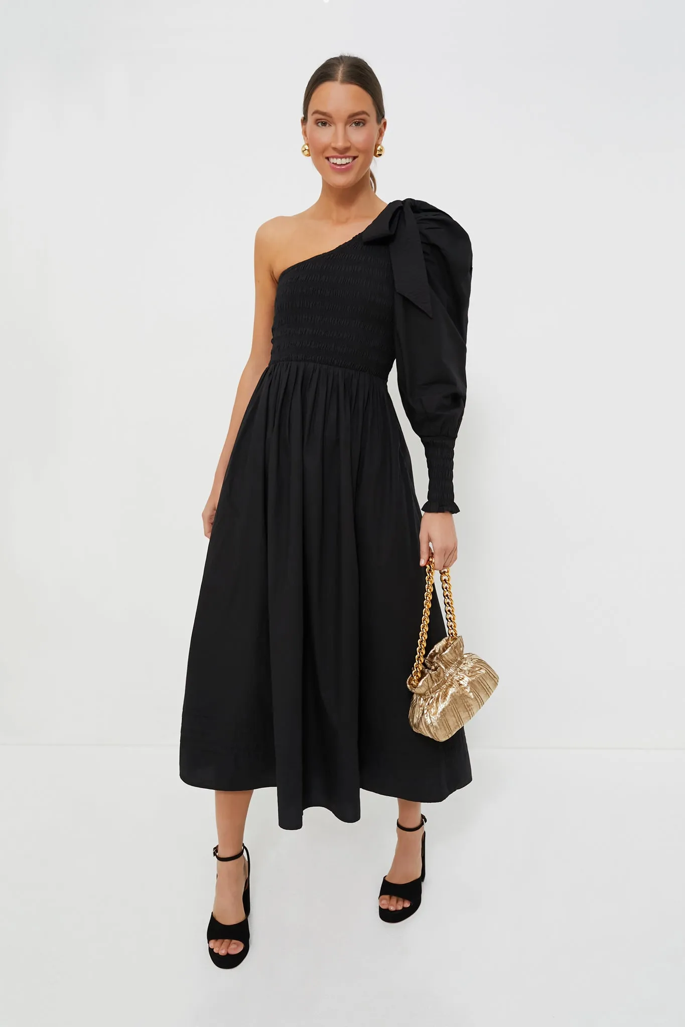 Black Leonie Midi Dress