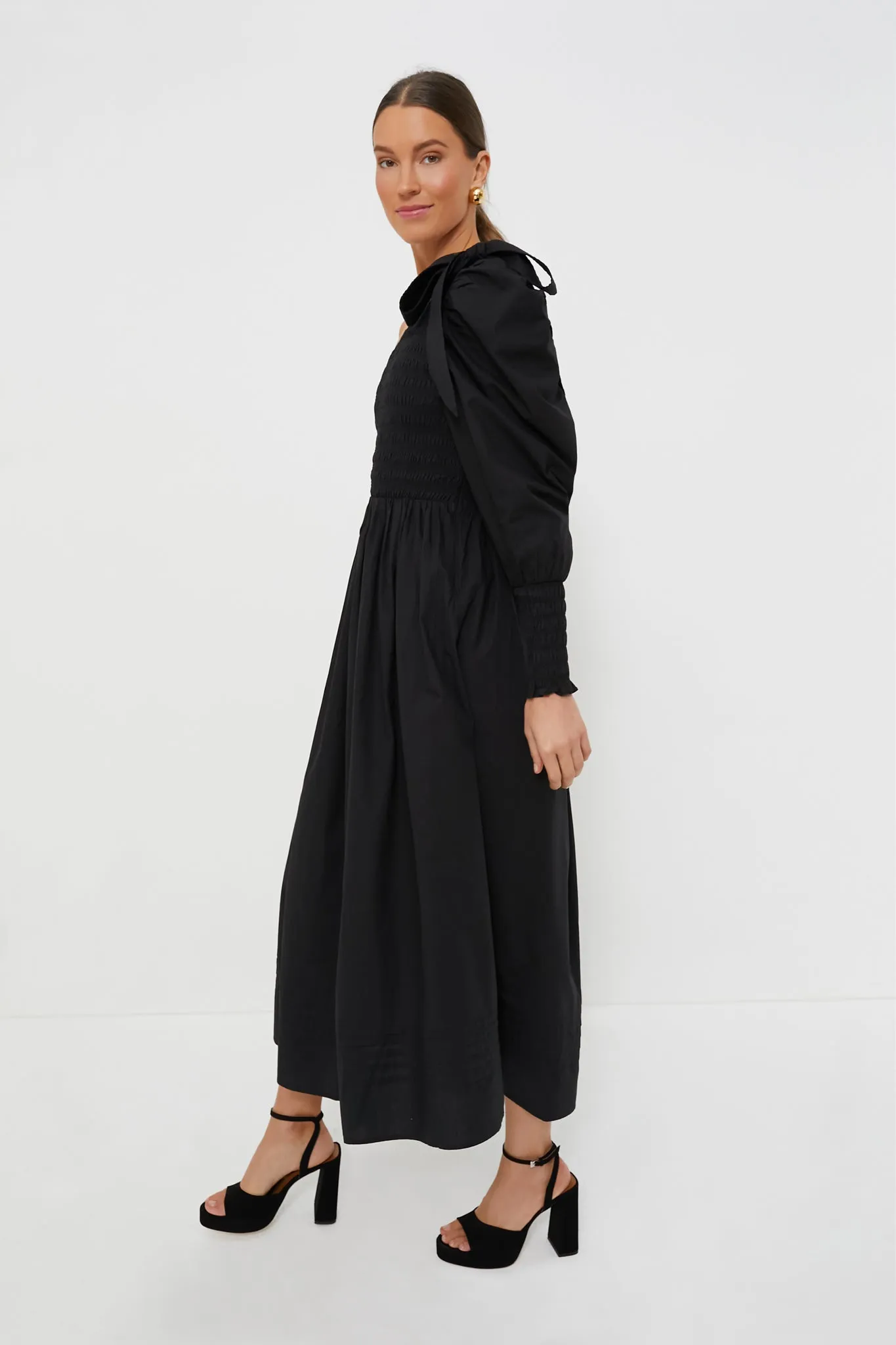 Black Leonie Midi Dress