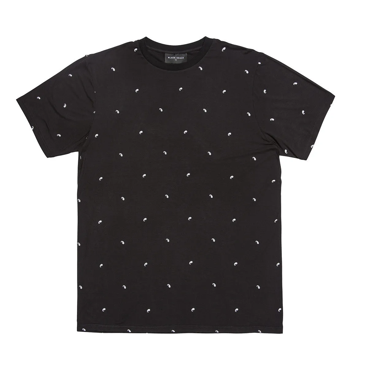 Black Scale Paisley Essential Tee Black