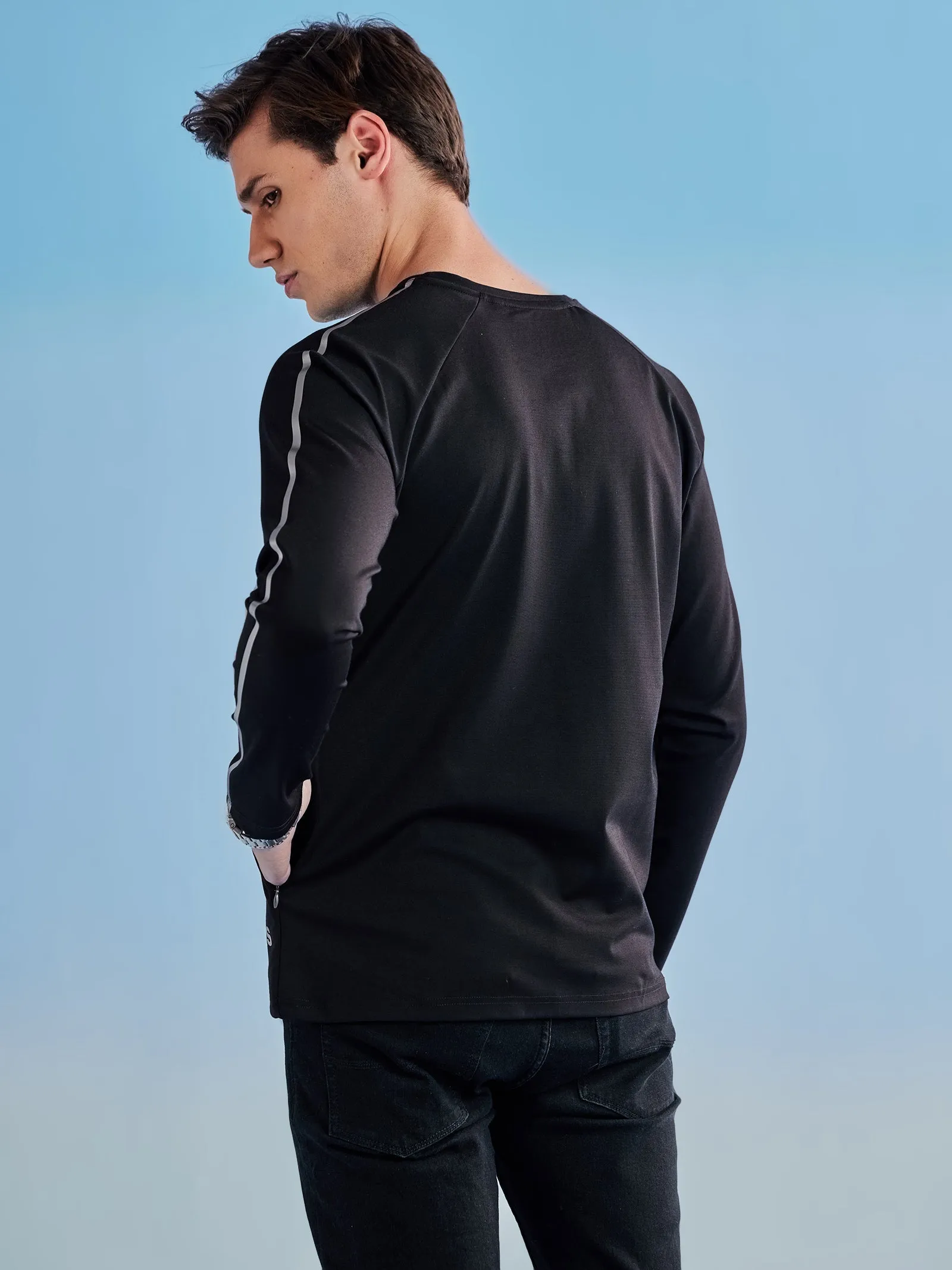 Black Technical Full Sleeve Urban T-Shirt