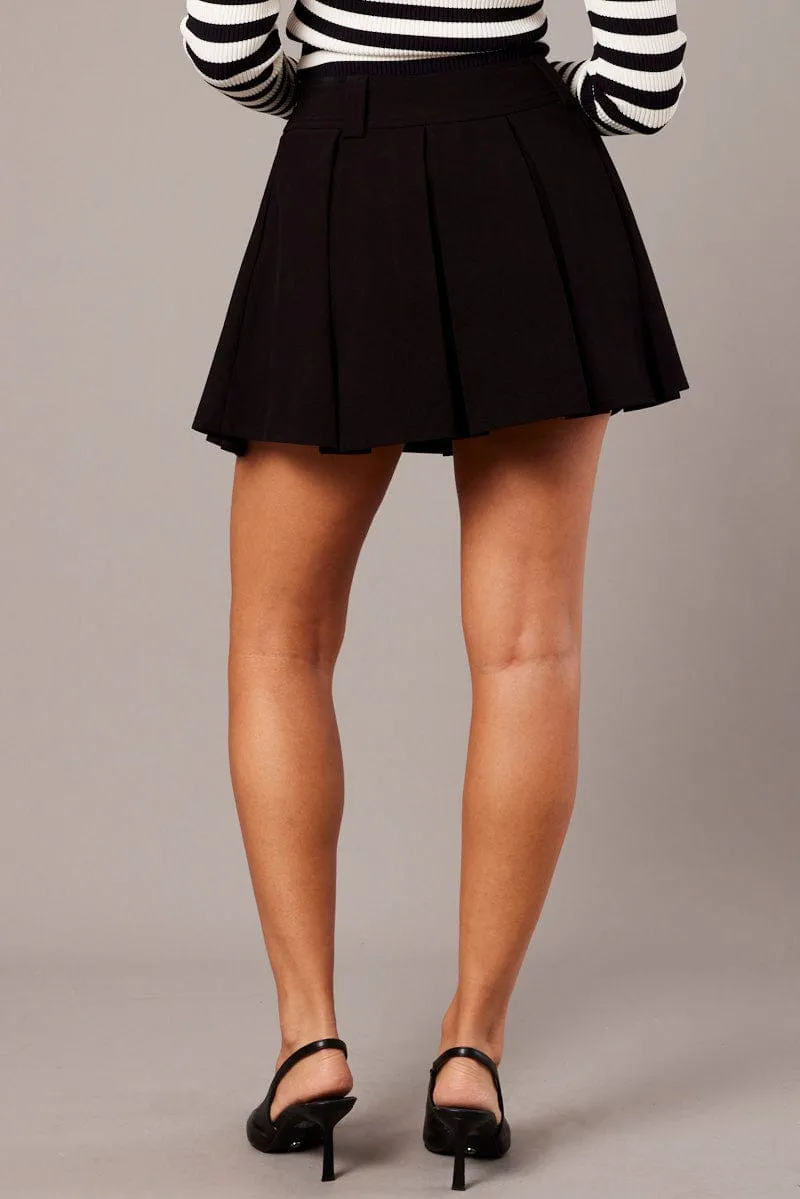 Black Tennis Skirt Pleated Mini