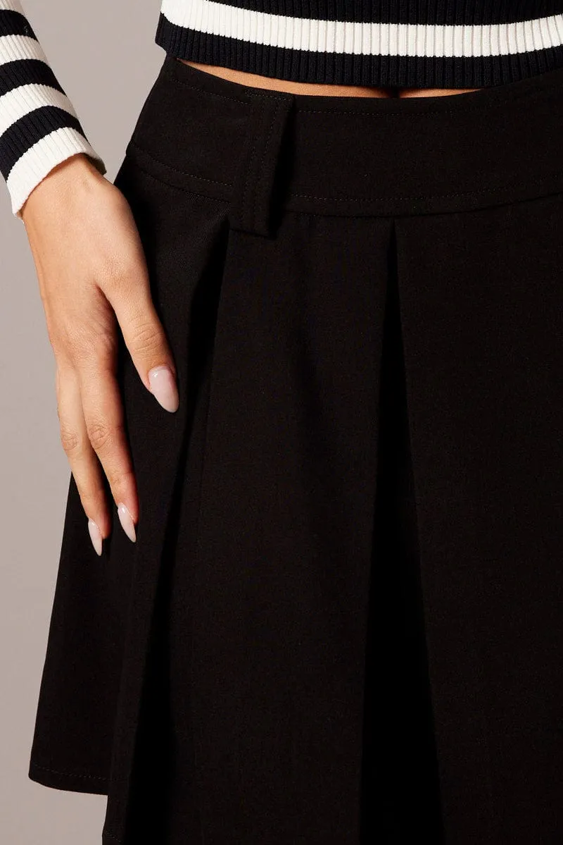 Black Tennis Skirt Pleated Mini