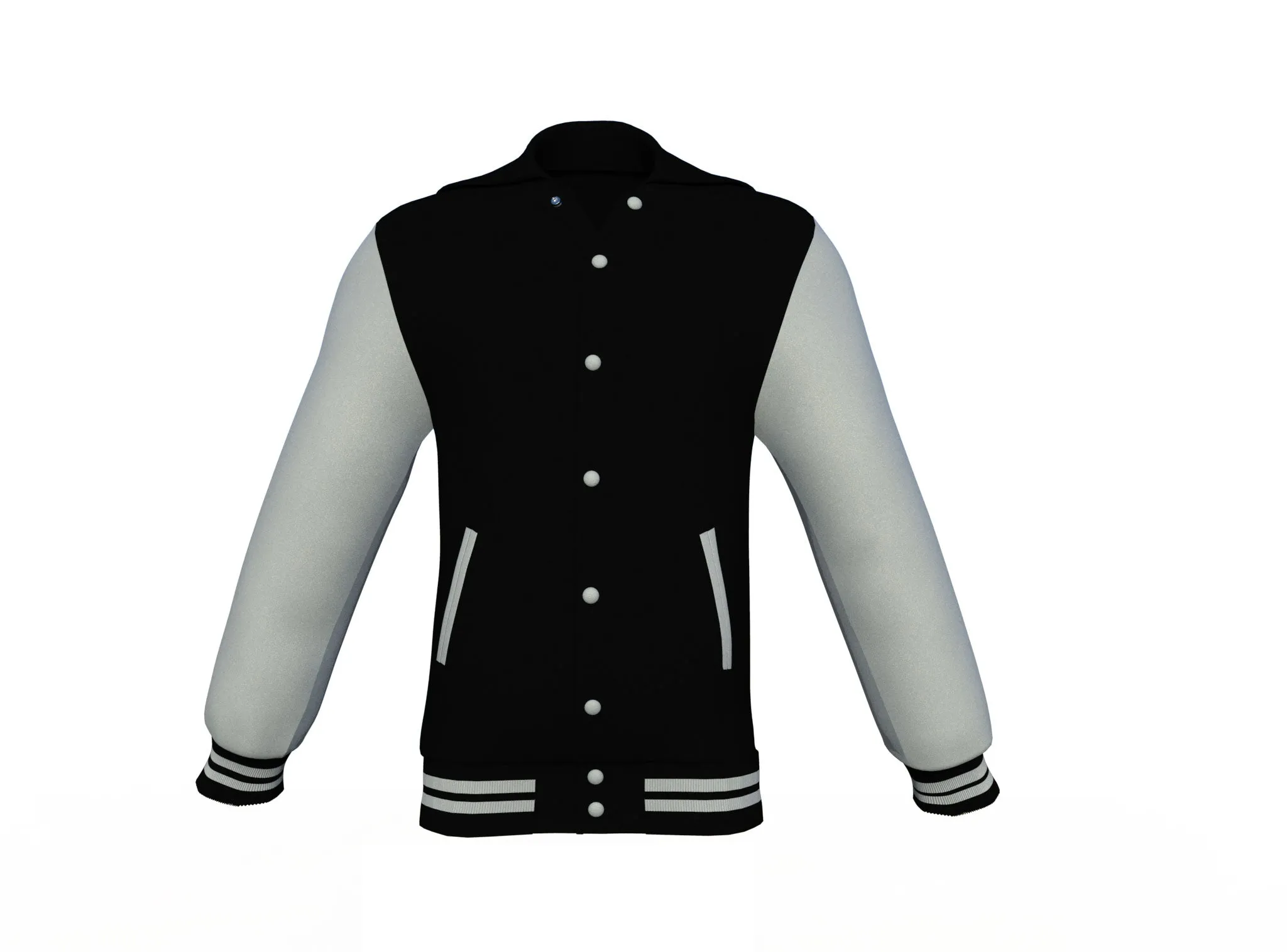 Black Varsity Letterman Jacket with Grey Sleeves