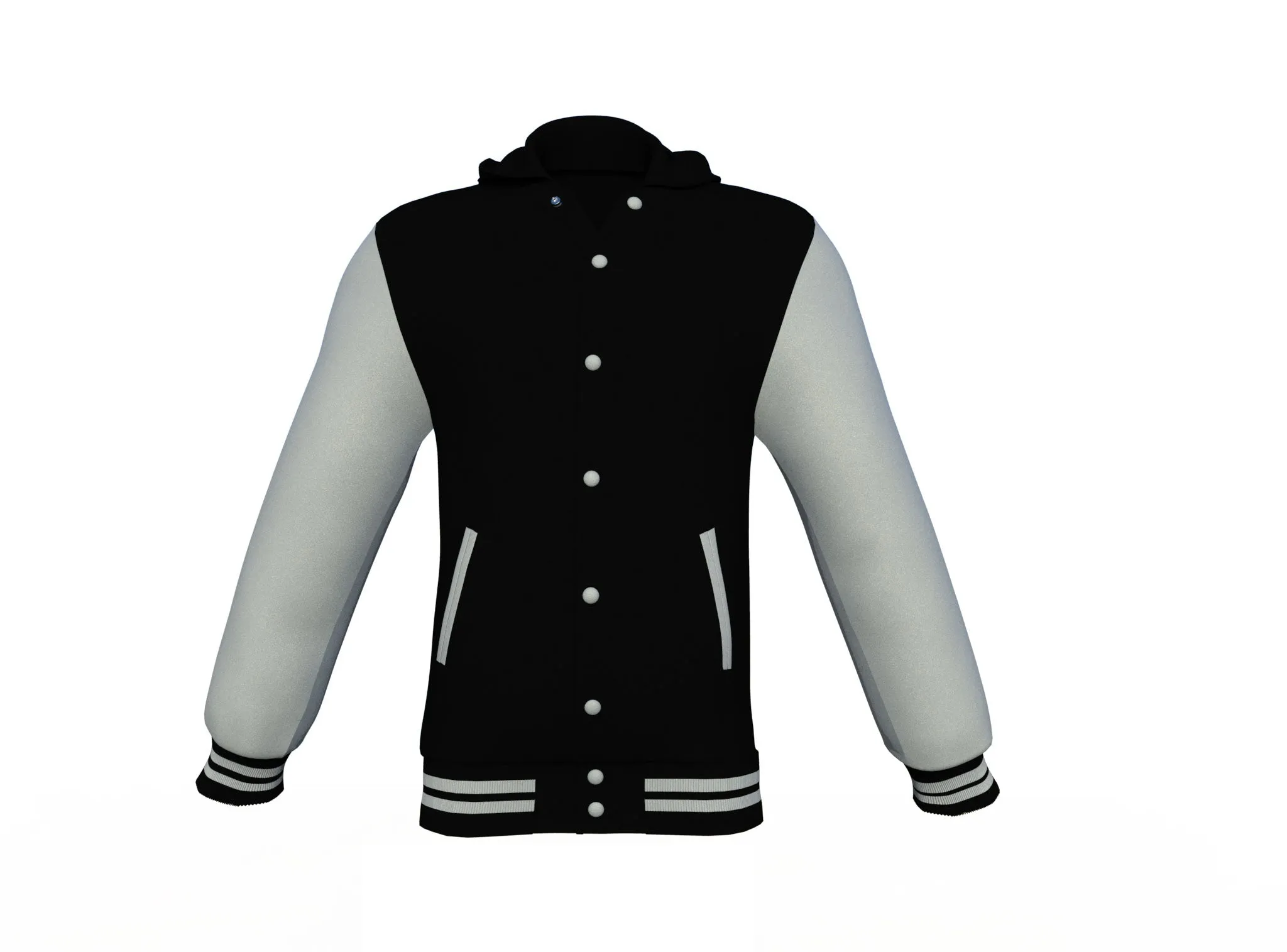 Black Varsity Letterman Jacket with Grey Sleeves