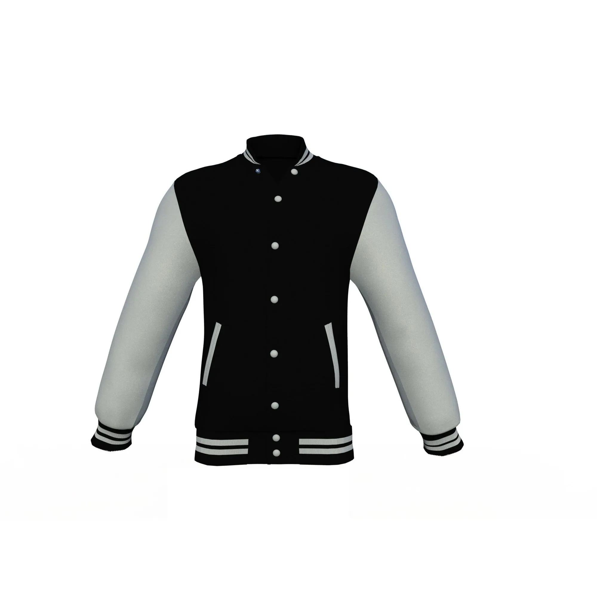 Black Varsity Letterman Jacket with Grey Sleeves