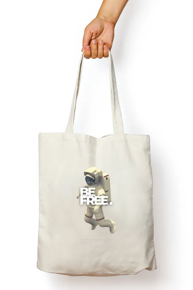 Black/White Tote Bag with Zipper ( Be Free )