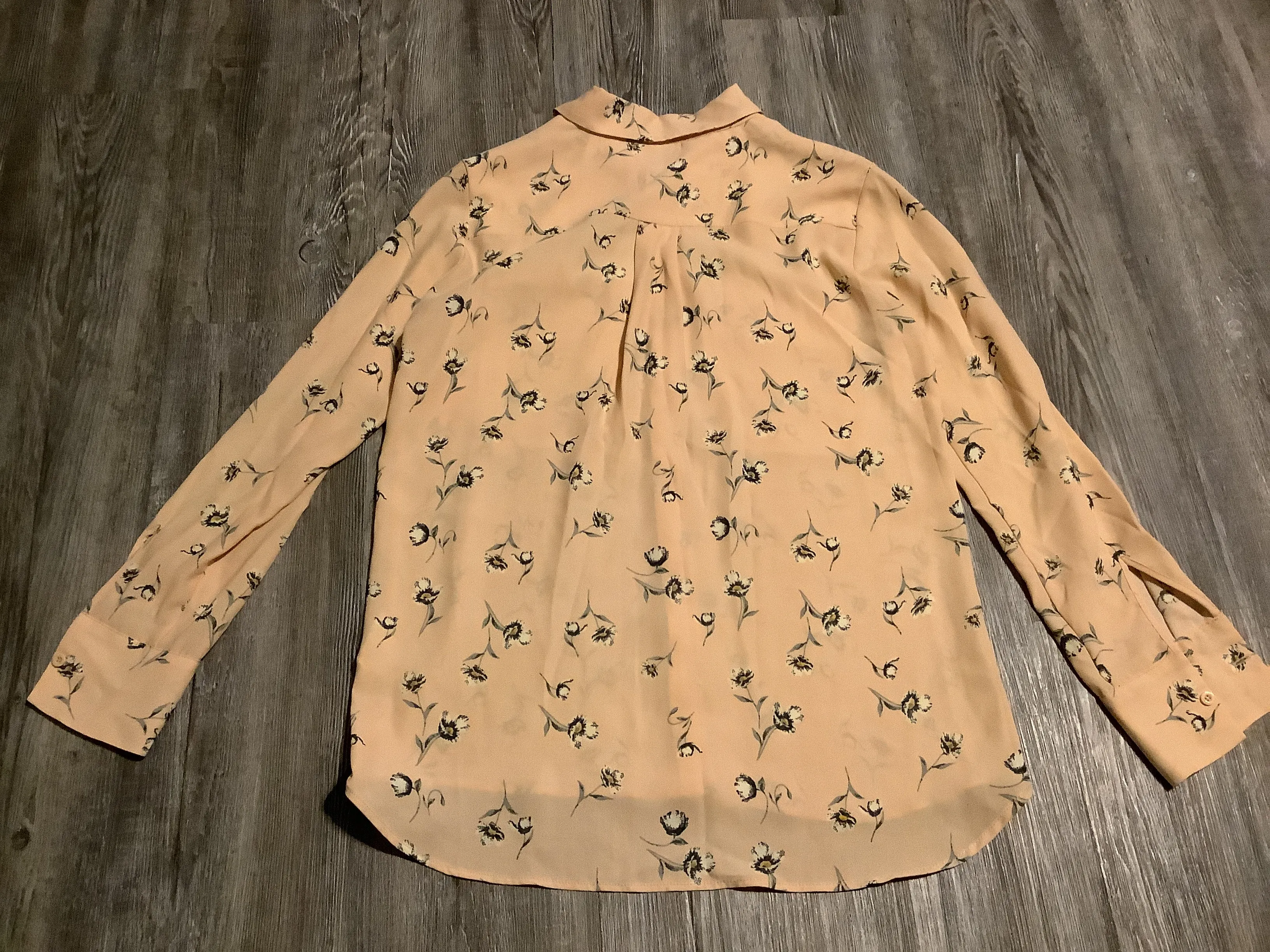 Blouse Long Sleeve By Elodie In Peach, Size: S