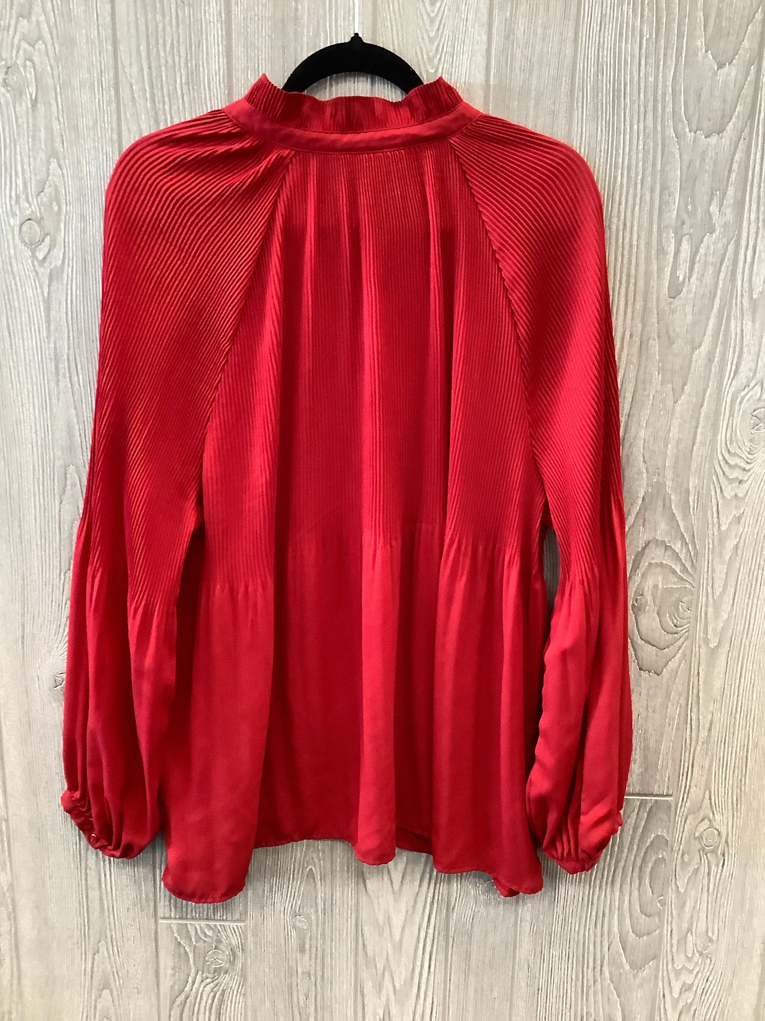 Blouse Long Sleeve By Time And Tru In Red, Size: Xxl