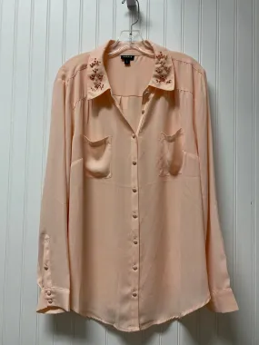 Blouse Long Sleeve By Torrid In Peach, Size: 2x