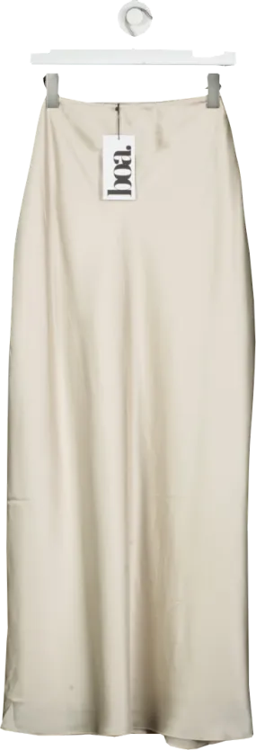 BOA Beige Satin Mid Rise Maxi Skirt UK XL