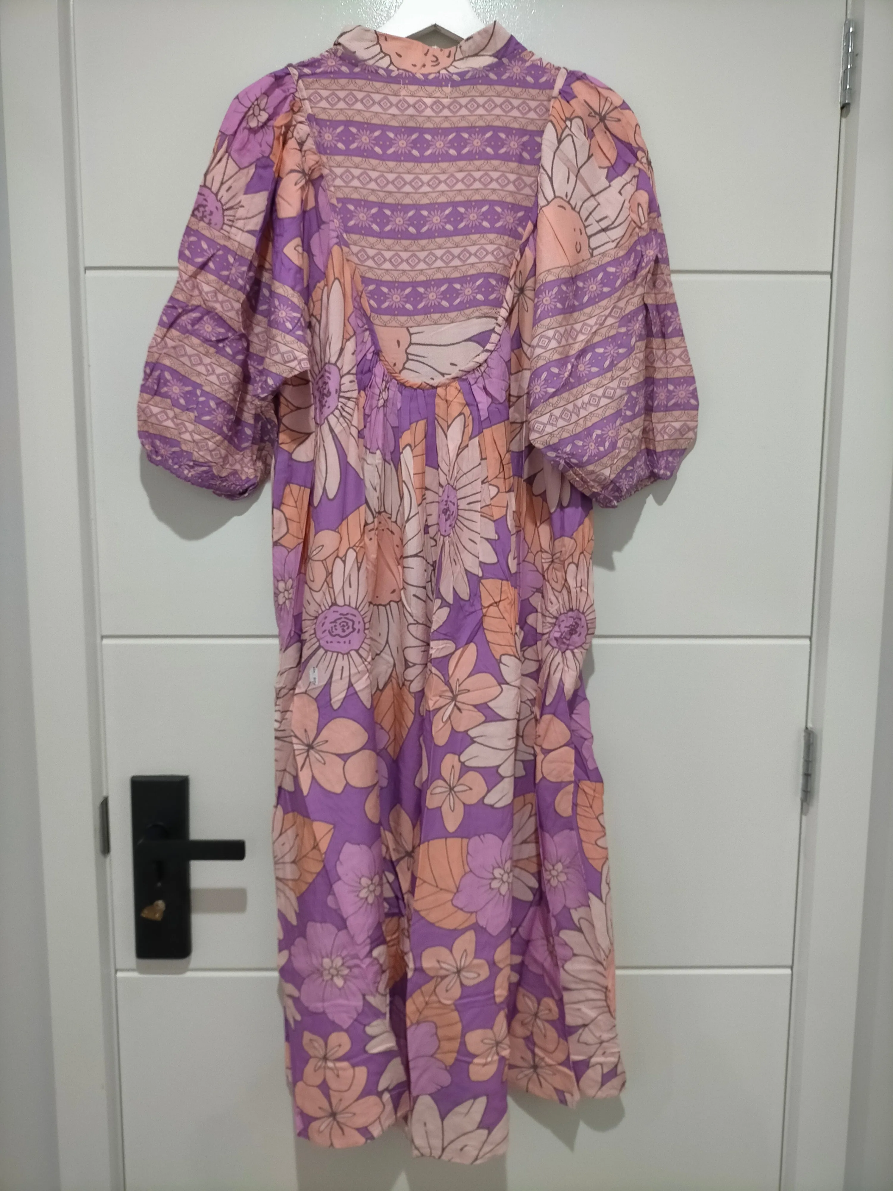 Boheme Midi Dress Purple Rain Print